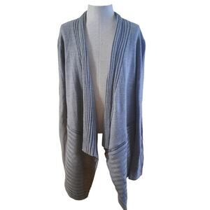 7th Ave Design Studio NY & Company Gray Open Cardigan Sweater Size Medium NWT